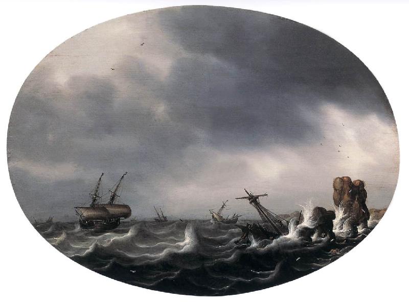 VLIEGER, Simon de Stormy Sea ewt